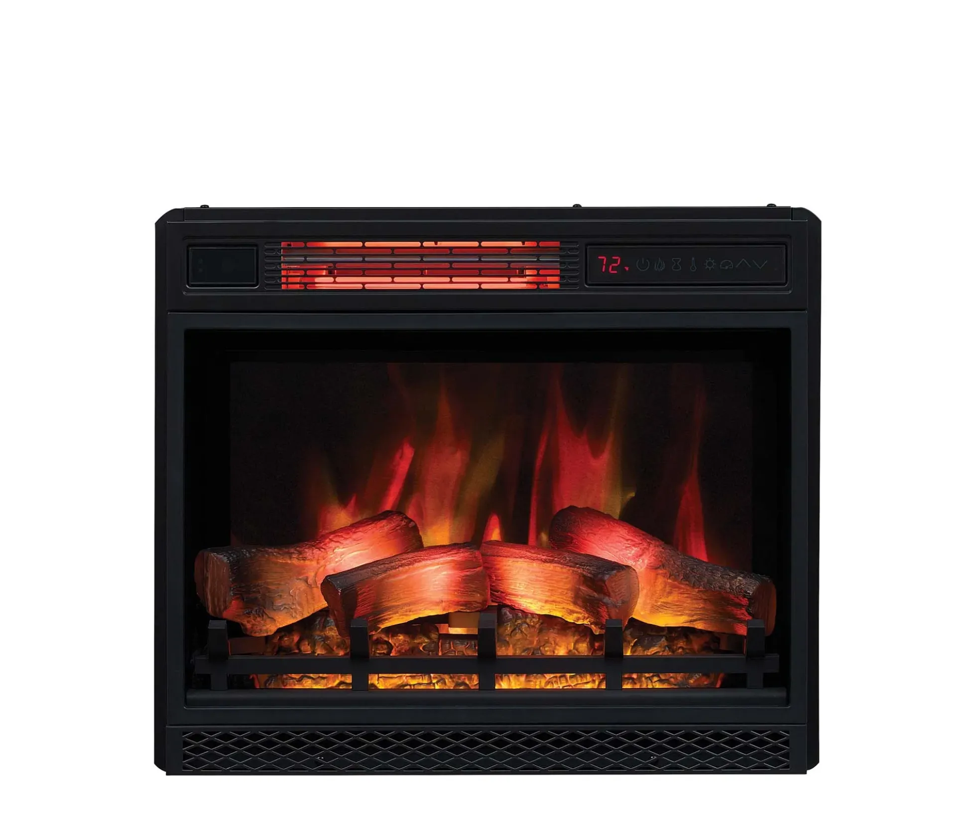 23" Recessed/Wall-Mount 3D Infrared Quartz Electric Fireplace Insert with Safer Plug® & Safer Sensor™ & Remote