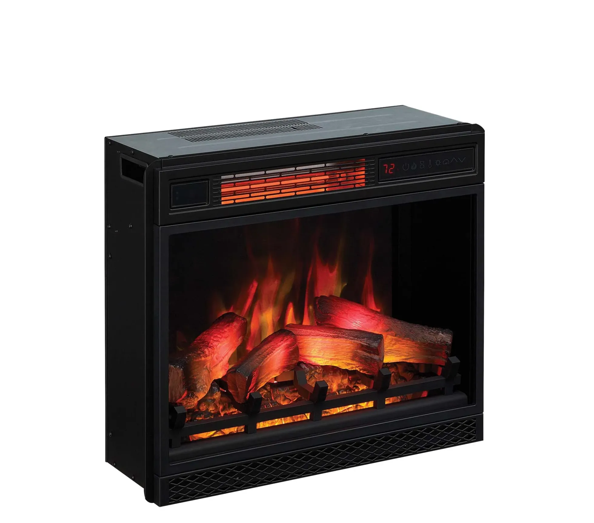23" Recessed/Wall-Mount 3D Infrared Quartz Electric Fireplace Insert with Safer Plug® & Safer Sensor™ & Remote