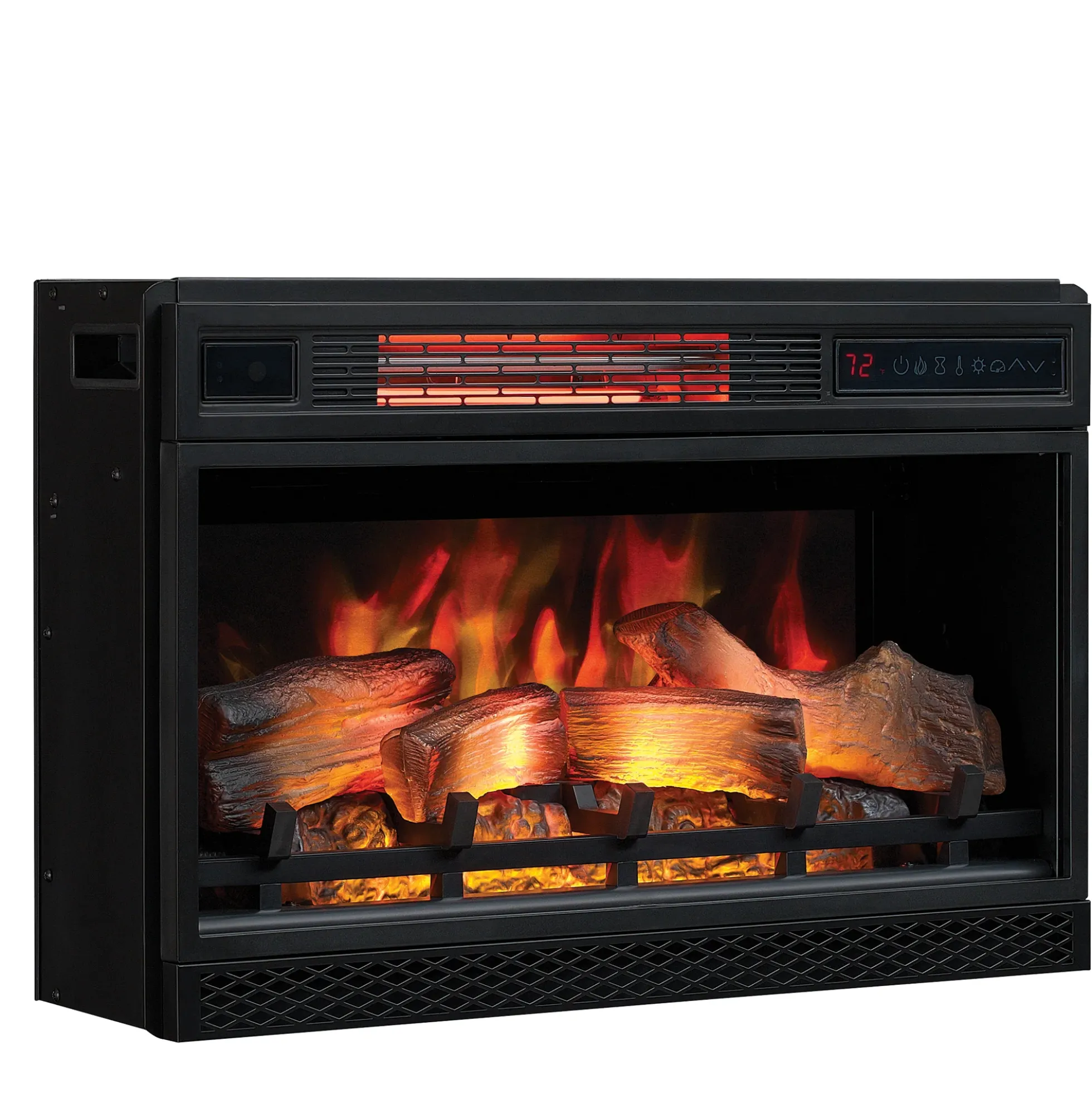26" Recessed/Wall-Mount Infrared Quartz Fireplace Insert with Remote
