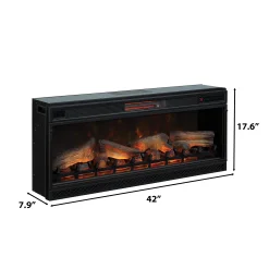 42" Recessed/Wall-Mount Infrared Quartz Electric Fireplace Insert