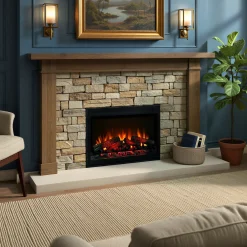 36” Recessed/Wall-Mount Traditional Electric Fireplace Insert with Remote