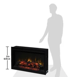 36” Recessed/Wall-Mount Traditional Electric Fireplace Insert with Remote