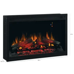 36” Recessed/Wall-Mount Traditional Electric Fireplace Insert with Remote