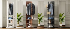 360° Rotating 69'x16' Multifunctional Full Length Mirror with Storage