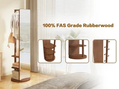 360° Rotating 69'x16' Multifunctional Full Length Mirror with Storage