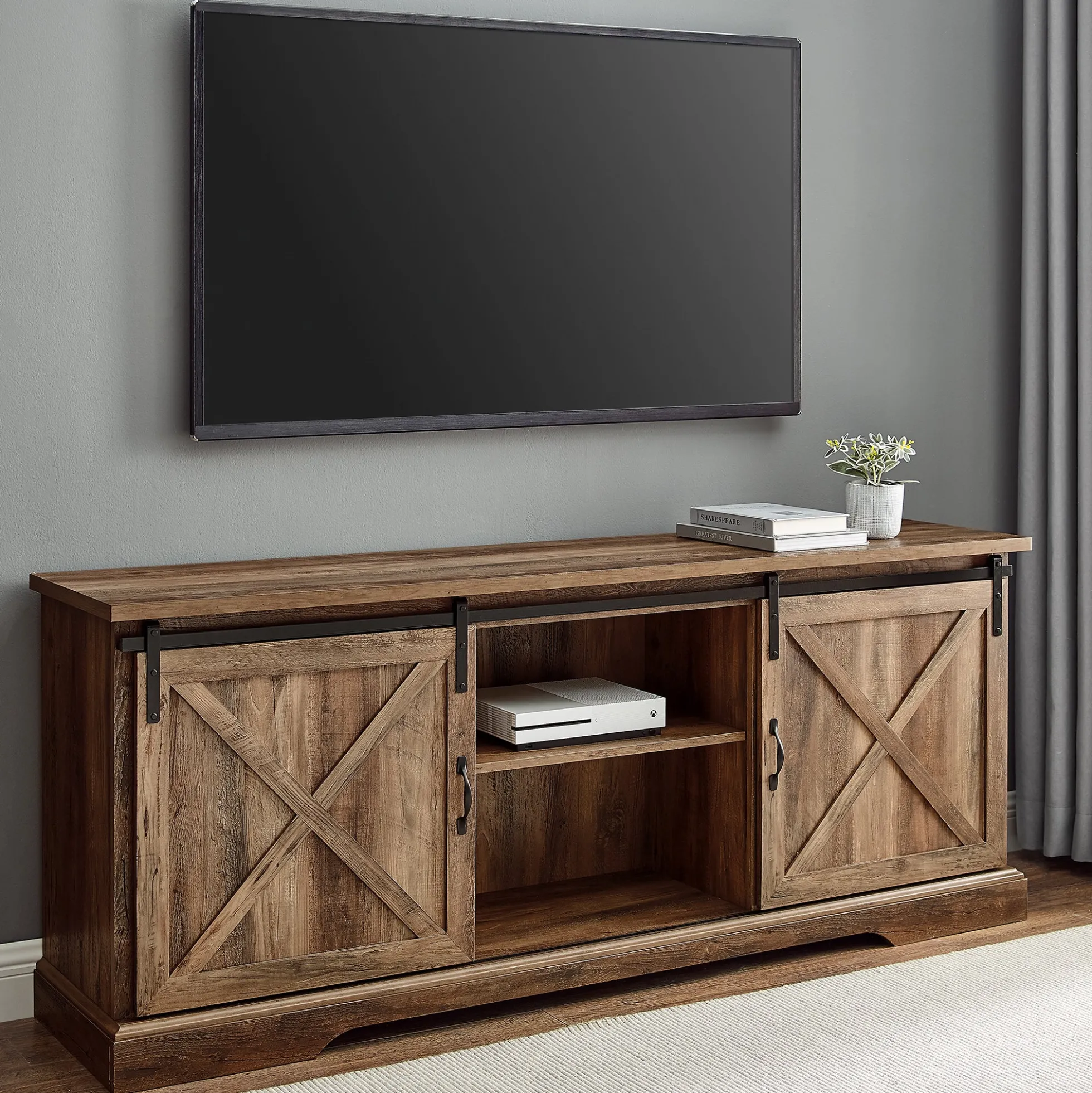 70" Sliding Barn Door TV Console