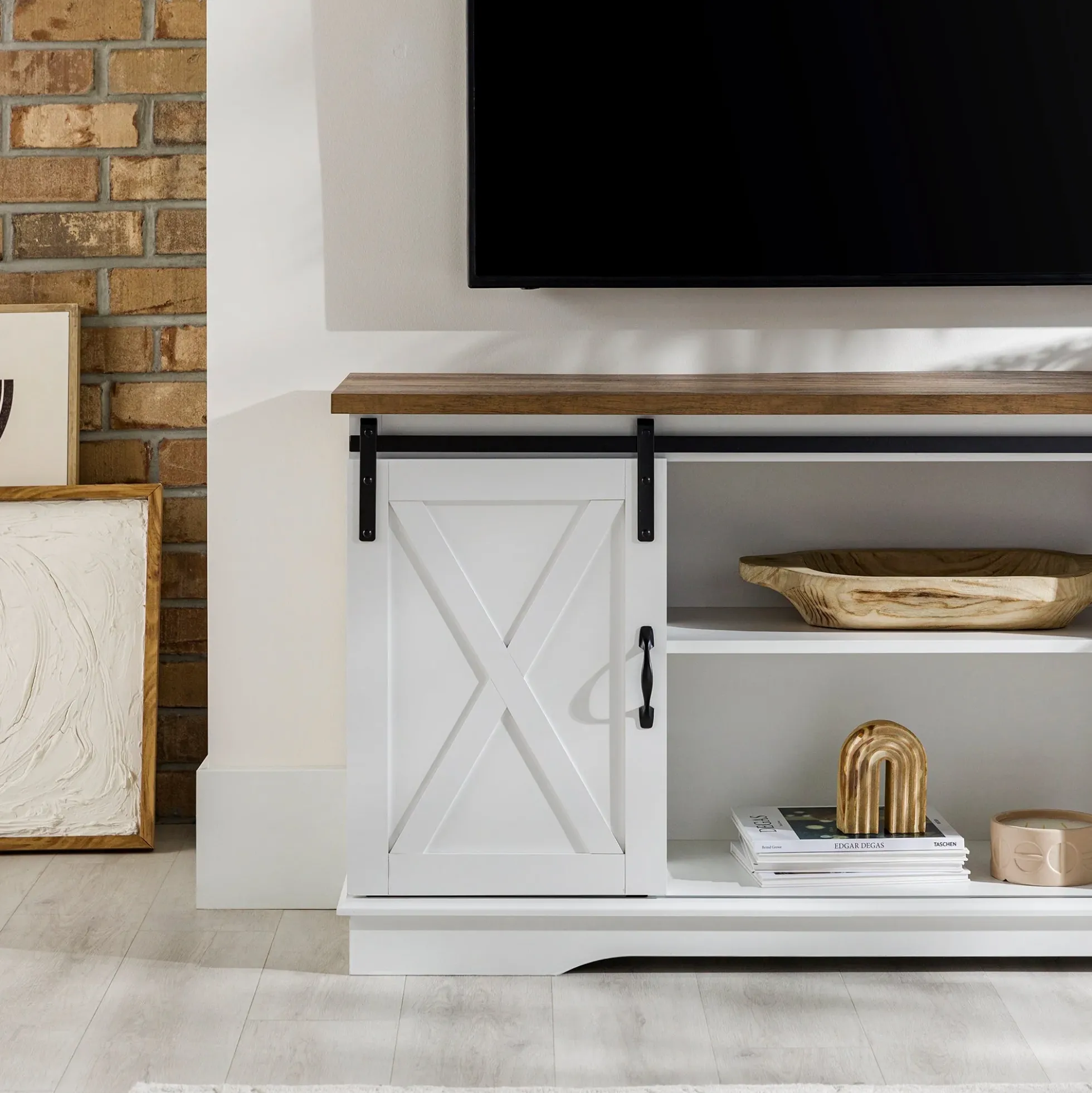 58" Sliding Barn Door TV Stand