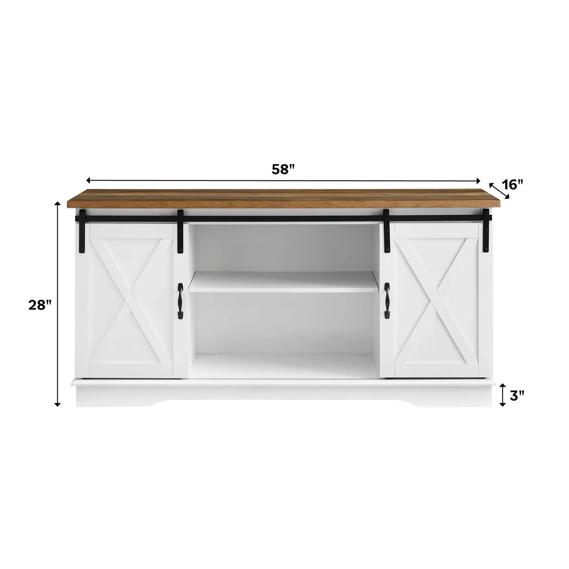 58" Sliding Barn Door TV Stand