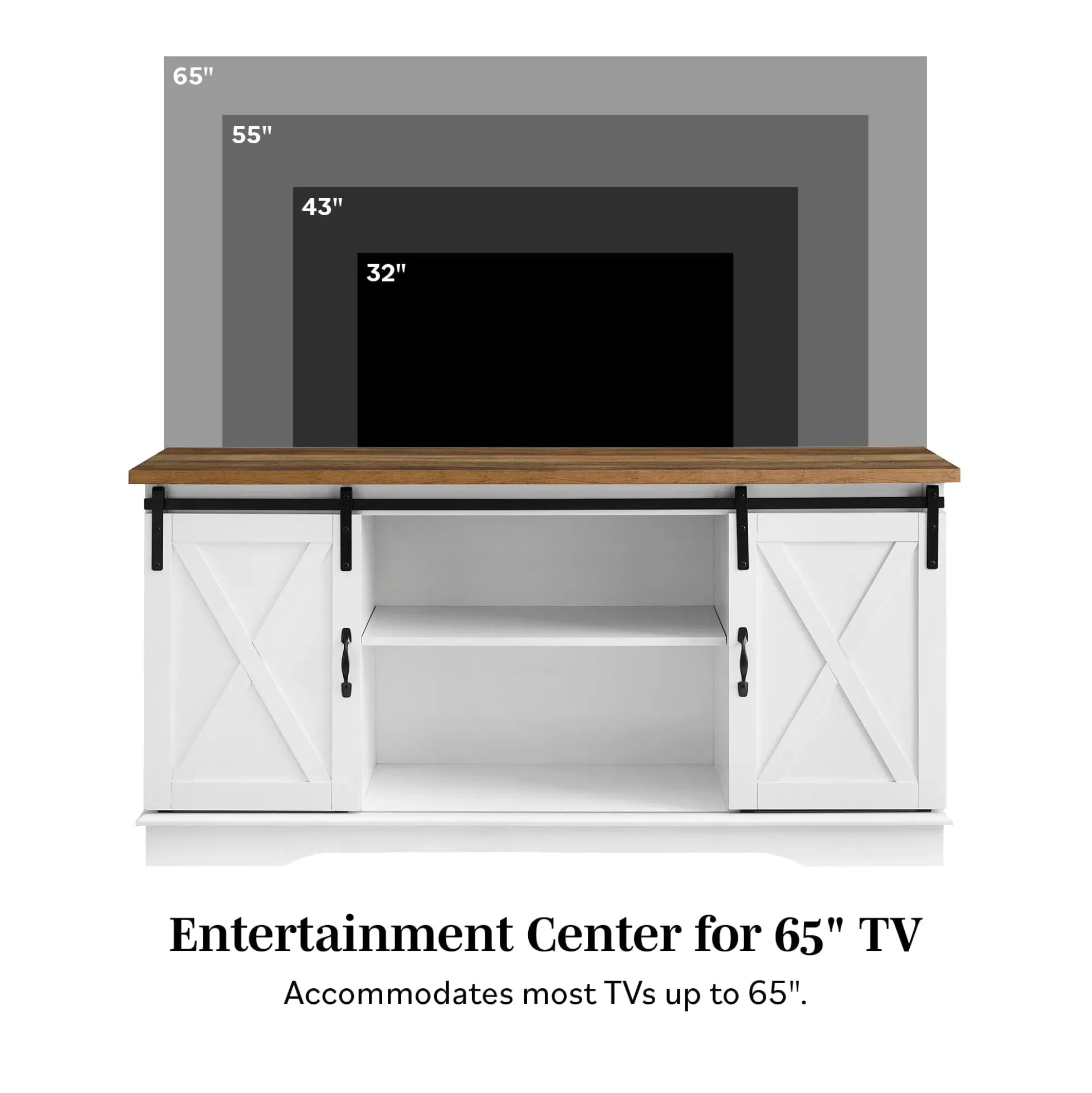 58" Sliding Barn Door TV Stand