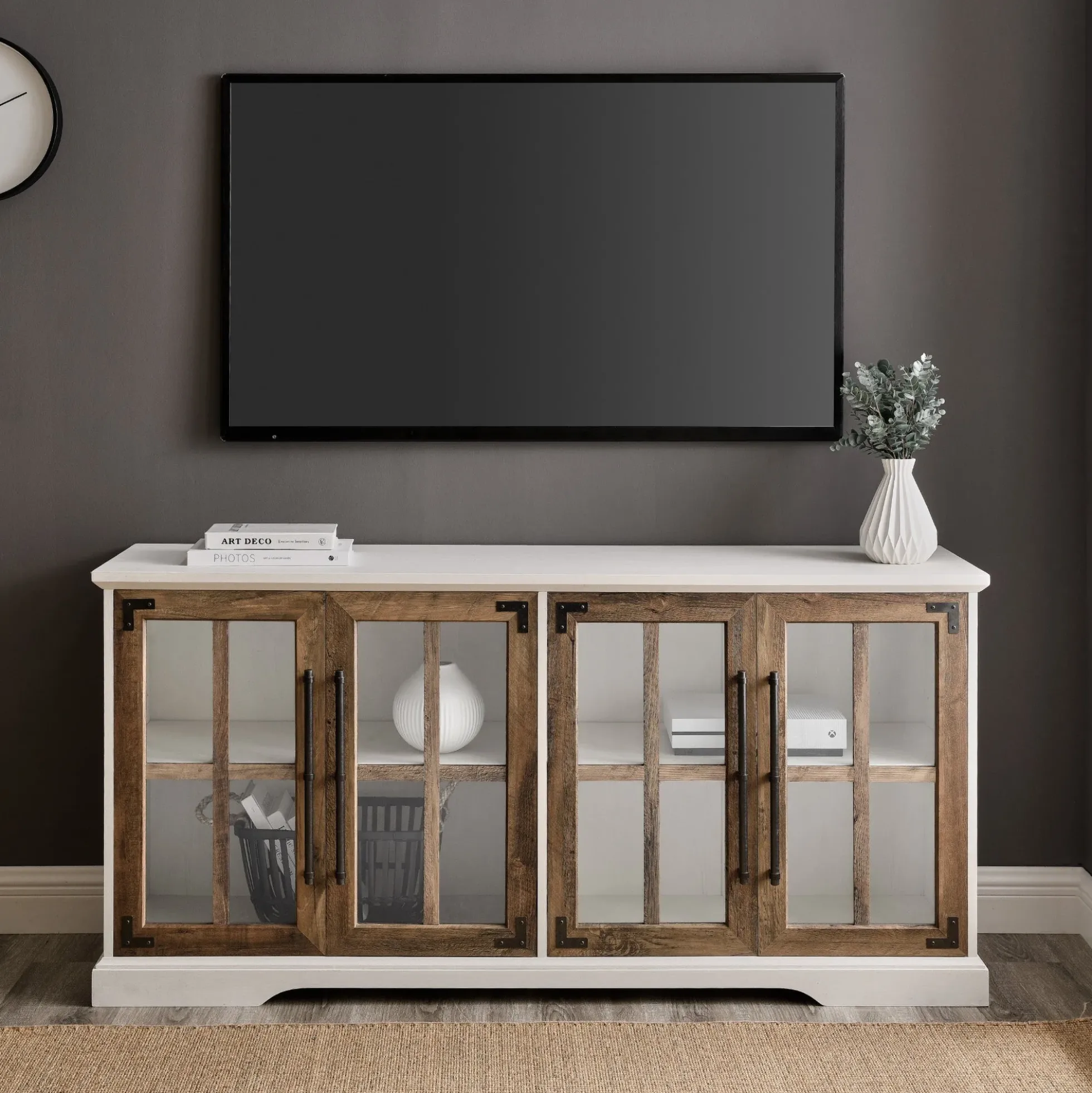 Abigail 58" Farmhouse 4 Door TV Stand