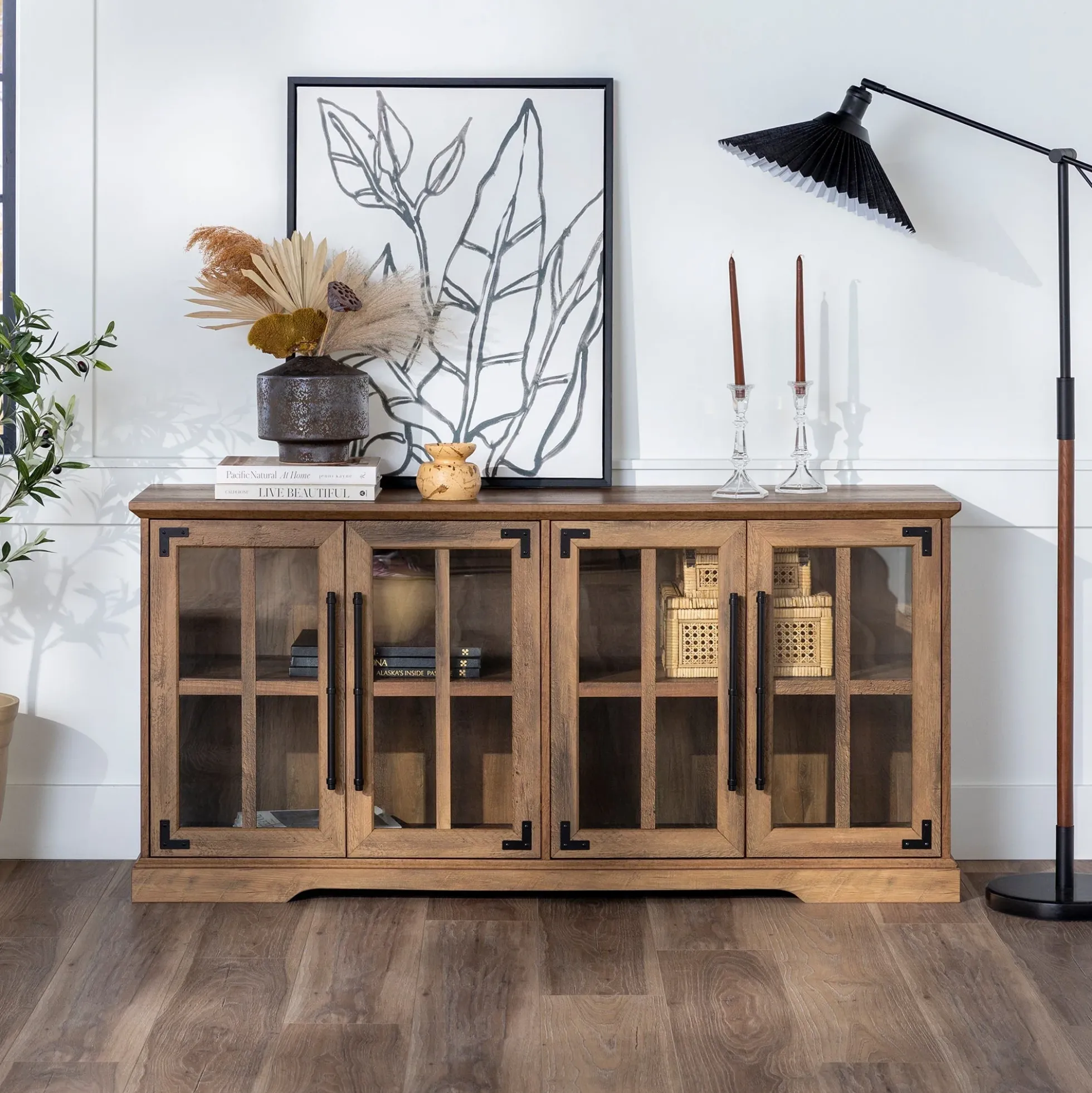 Abigail 58" Farmhouse 4 Door TV Stand