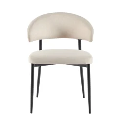 Alexis Modern Upholstered Curved Dining Chair, set of 2