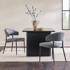 Alexis Modern Upholstered Curved Dining Chair, set of 2