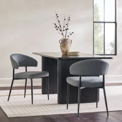 Alexis Modern Upholstered Curved Dining Chair, set of 2