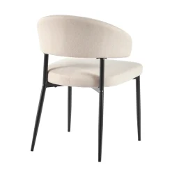 Alexis Modern Upholstered Curved Dining Chair, set of 2