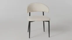 Alexis Modern Upholstered Curved Dining Chair, set of 2
