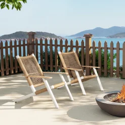 All Weather Wicker Atlas Adirondack Outdoor Lounge Chair