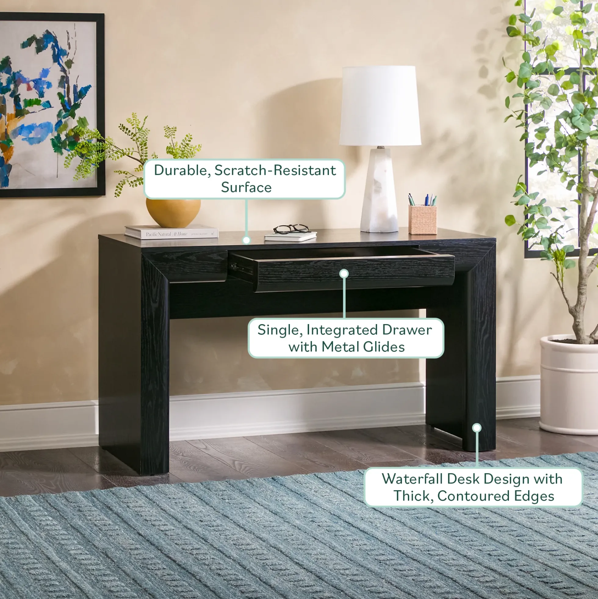 Amira Modern Curve Writing Desk