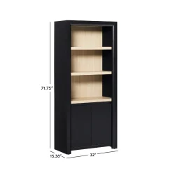 Amira Modern Wood Bookshelf with Storage Cabinet