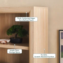 Amira Modern Wood Open Bookshelf