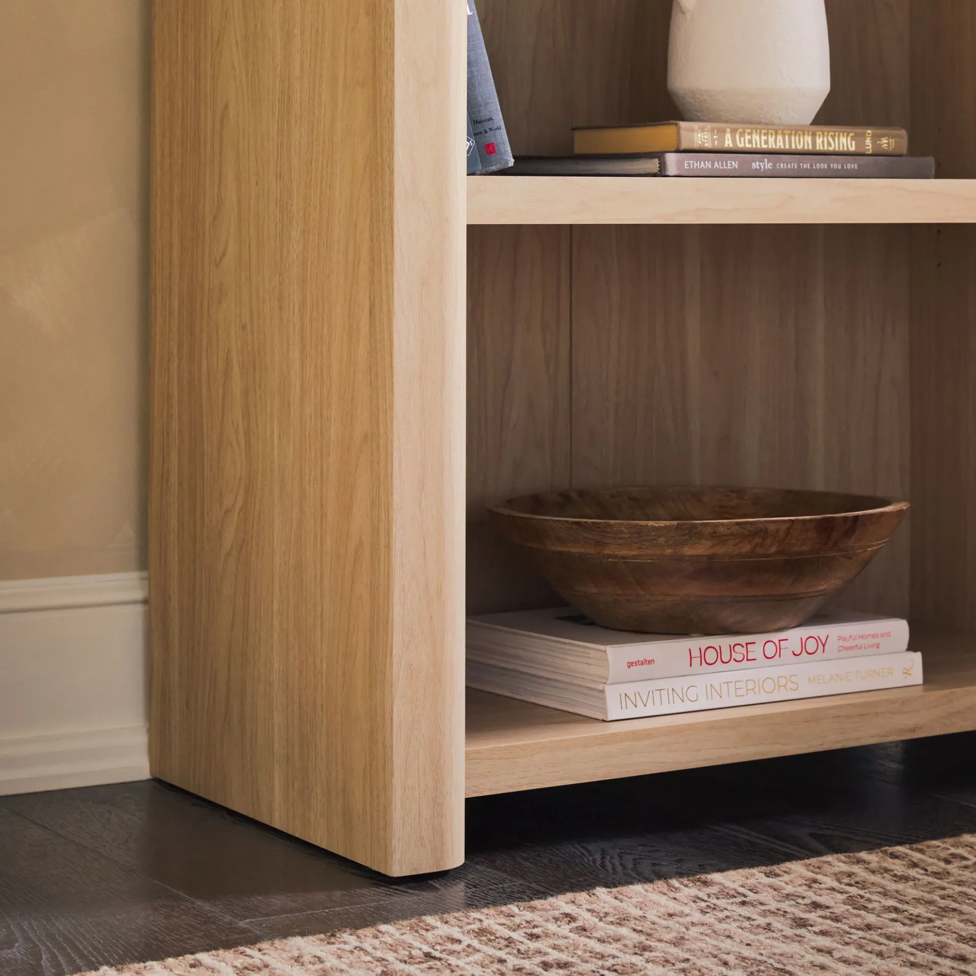 Amira Modern Wood Open Bookshelf