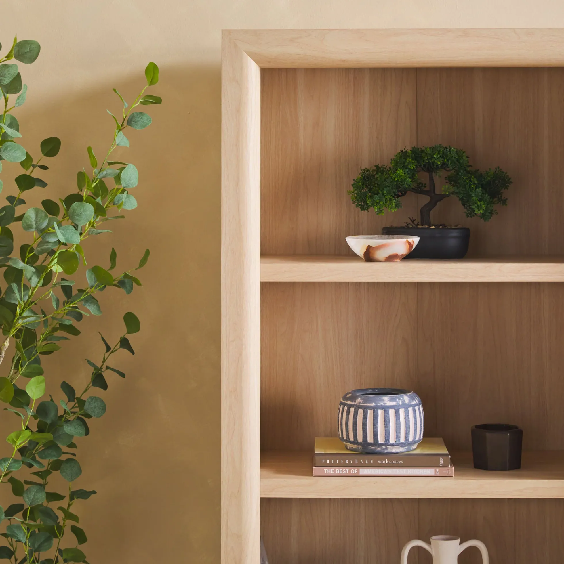 Amira Modern Wood Open Bookshelf