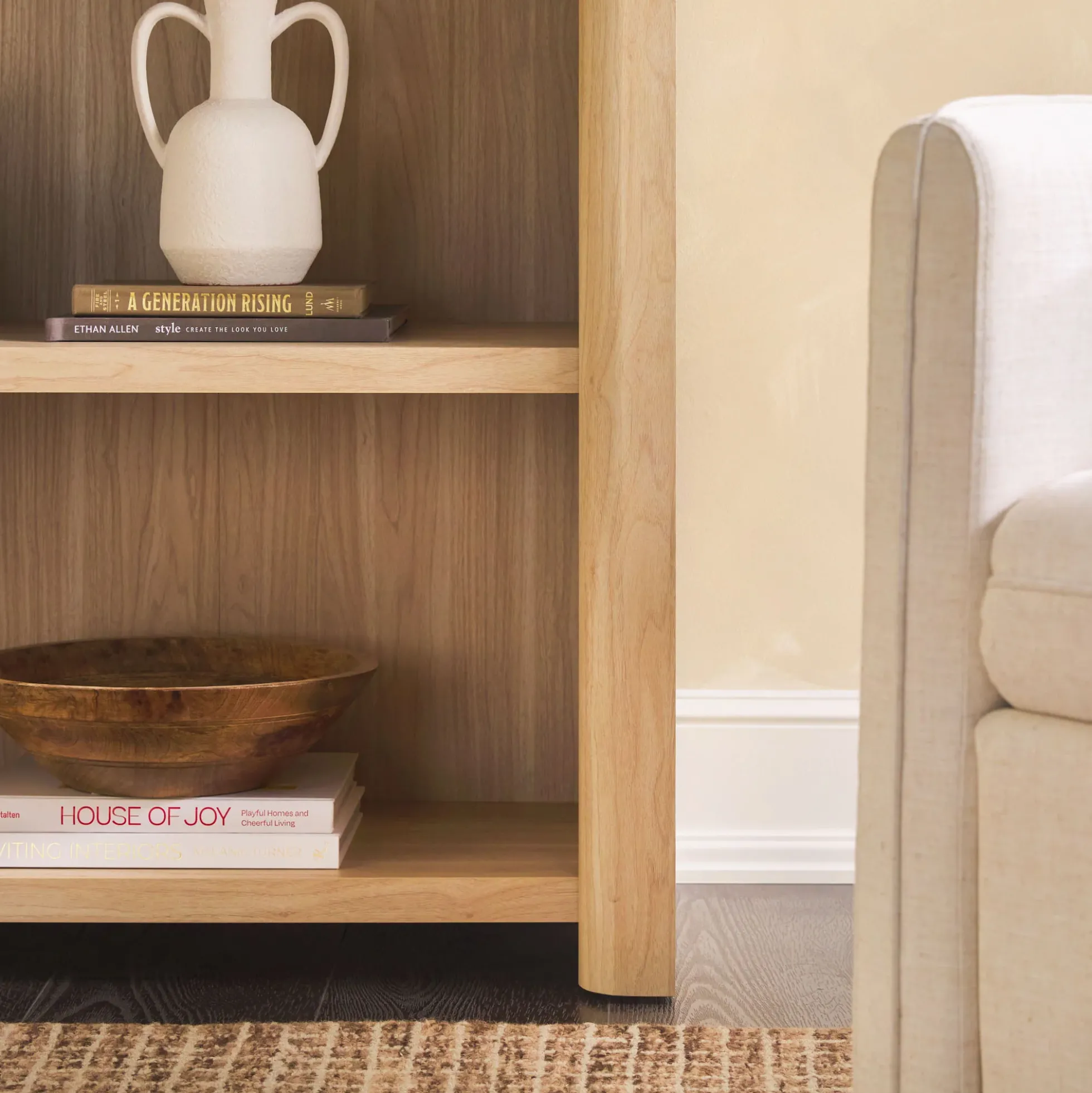 Amira Modern Wood Open Bookshelf