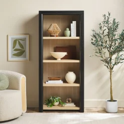 Amira Modern Wood Open Bookshelf