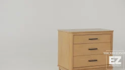 Annette Contemporary 3-Drawer Wood Nightstand