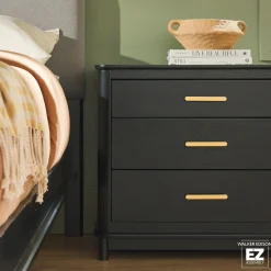 Annette Contemporary 3-Drawer Wood Nightstand
