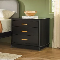 Annette Contemporary 3-Drawer Wood Nightstand