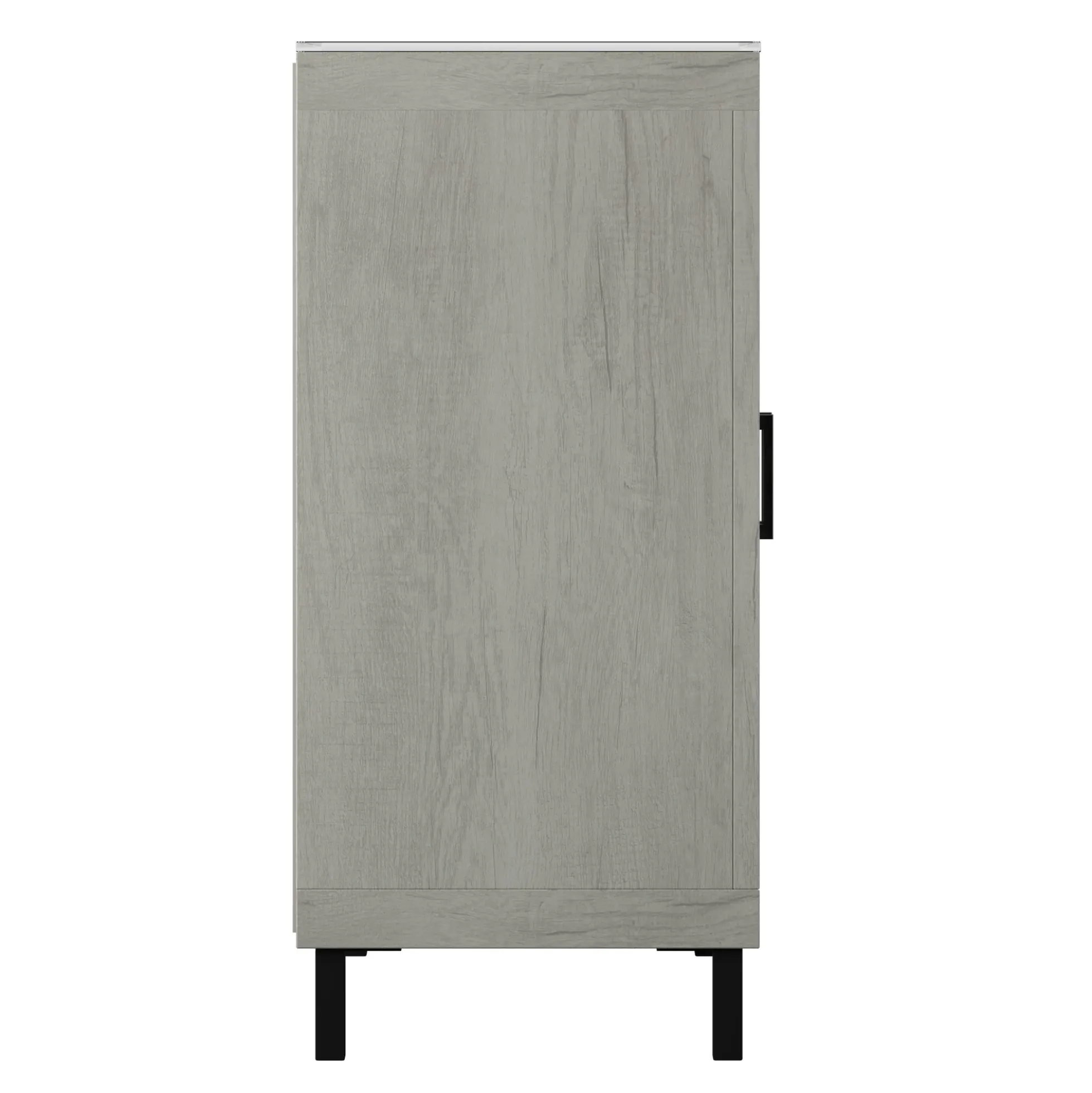 Antique Finish Mirrored Doors Entryway Accent Cabinet