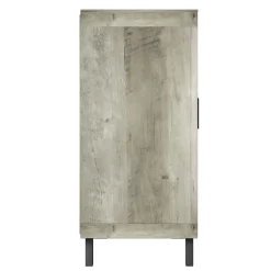 Antique Finish Mirrored Doors Entryway Accent Cabinet