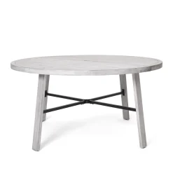 Antique Gray Acacia Wood Outdoor Dining Set 6-Person with Cushions