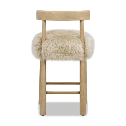 Arden 27.5 Genuine Fur Counter Height Bar Stool