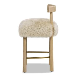 Arden 27.5 Genuine Fur Counter Height Bar Stool
