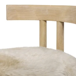 Arden 19.5' Genuine Sheepskin Fur Split Back Dining Chair