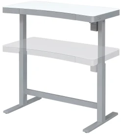 Ashford™ Adjustable Height Sit‑Stand Desk with USB Ports and Storage