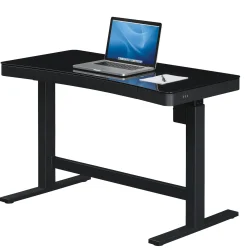 Ashford™ Adjustable Height Sit‑Stand Desk with USB Ports and Storage