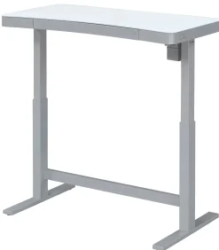 Ashford™ Adjustable Height Sit‑Stand Desk with USB Ports and Storage