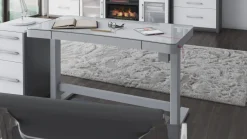Ashford™ Adjustable Height Sit‑Stand Desk with USB Ports and Storage