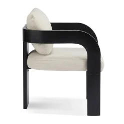 Black 2 Pack Dining Chairs with Pillow Back and Solid Wood Frame