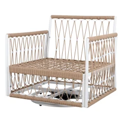 Bohemian Handwoven Rope 3-Piece Outdoor Patio Chat Set