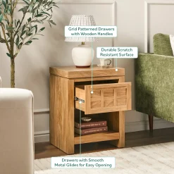 Booker Modern 1 Drawer Nightstand & Side Table