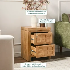Booker Modern 2 Drawer Nightstand & Side Table