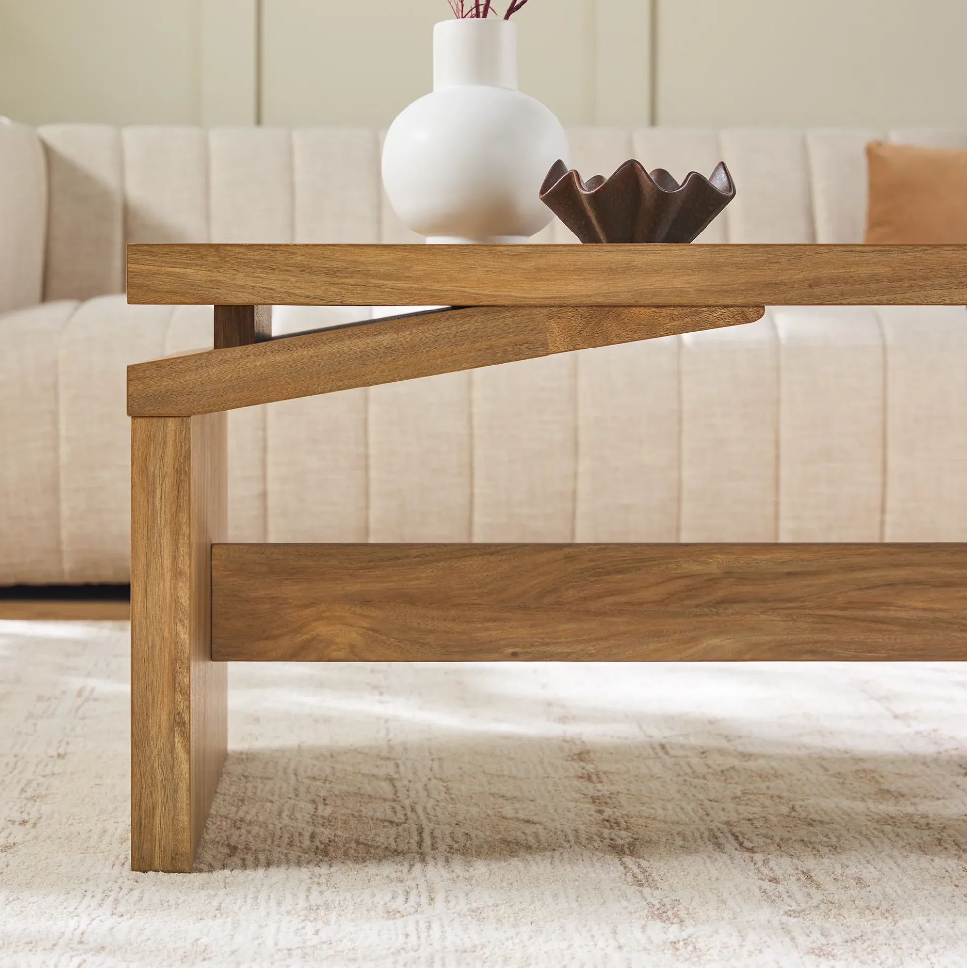 Booker Modern Easy Assembly Split-Top 47" Coffee Table