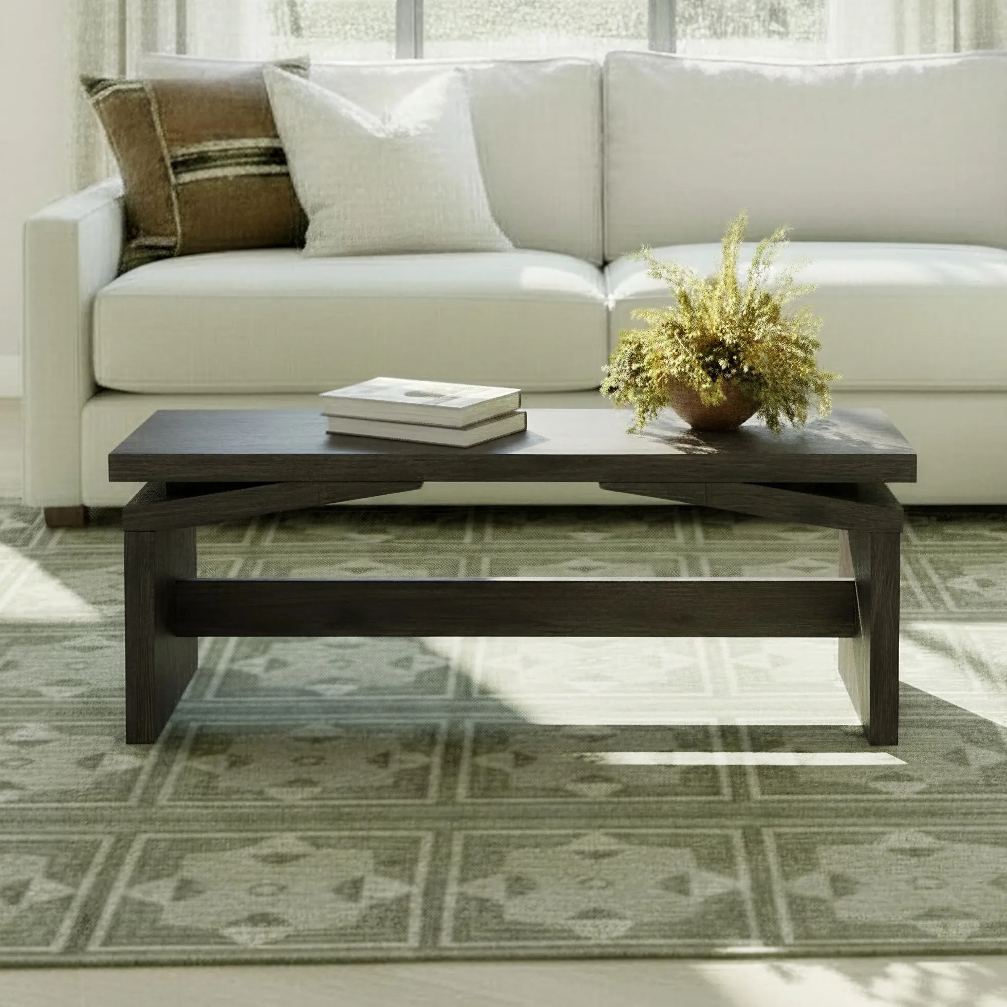 Booker Modern Easy Assembly Split-Top 47" Coffee Table
