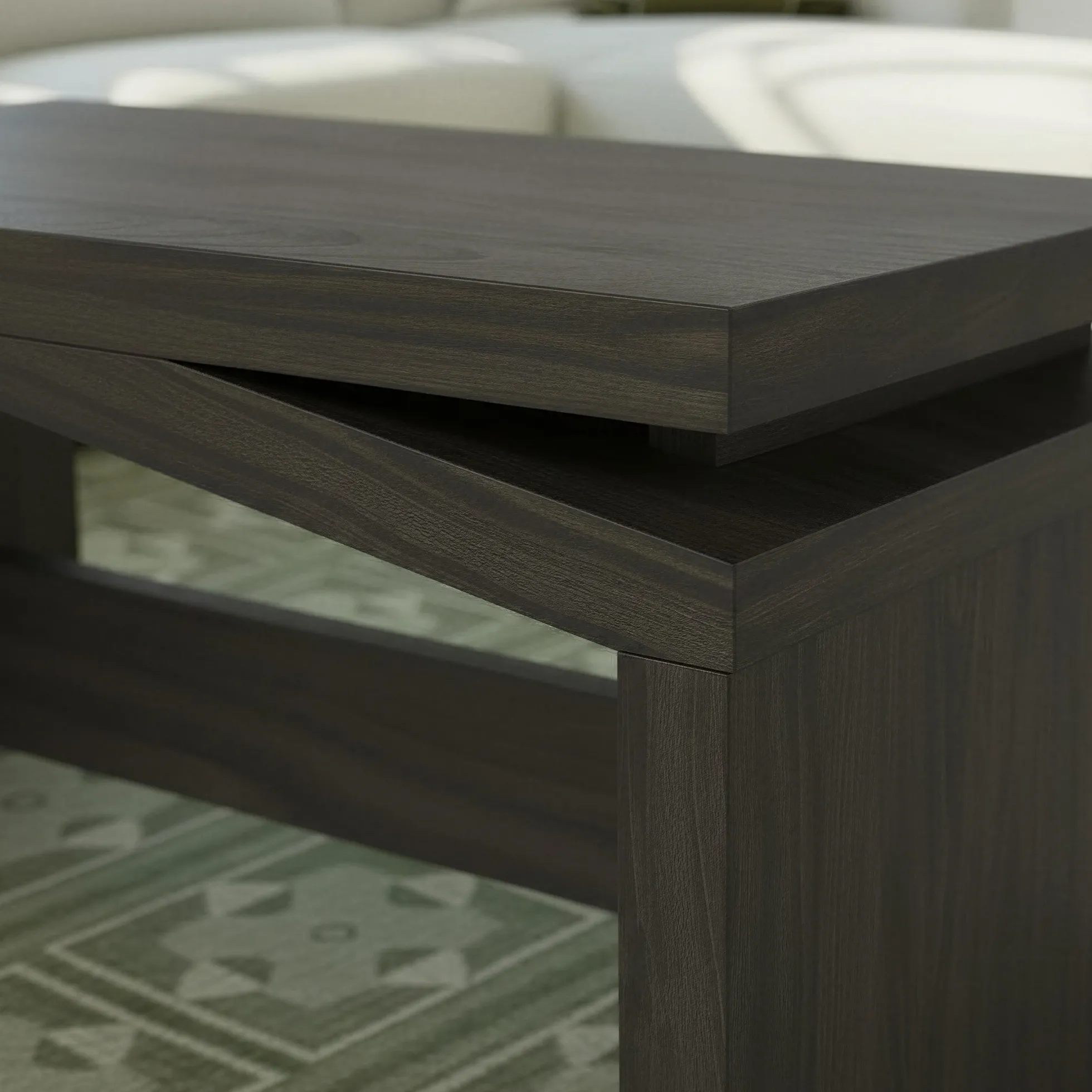 Booker Modern Easy Assembly Split-Top 47" Coffee Table