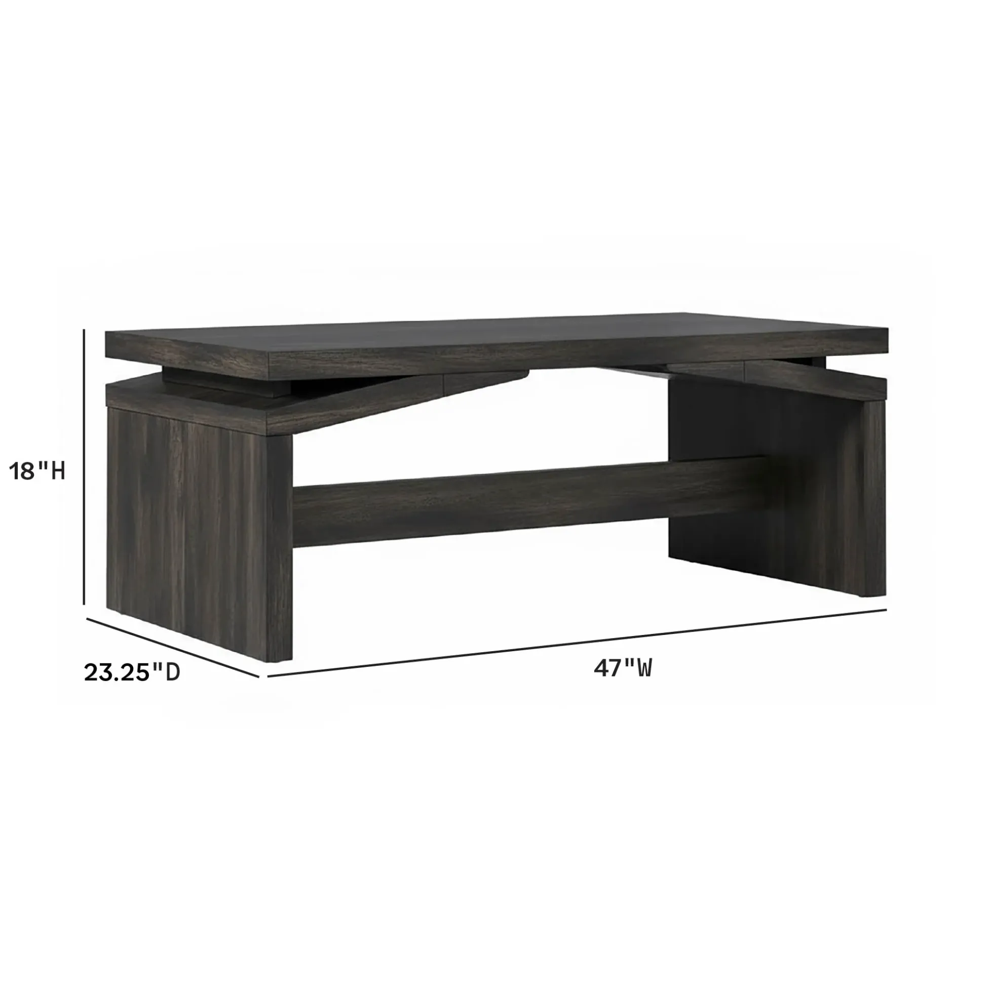 Booker Modern Easy Assembly Split-Top 47" Coffee Table