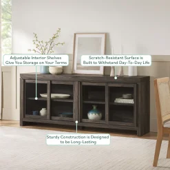Booker Modern Glass Door TV Stand Sideboard